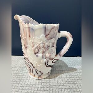 Vintage Slag Glass Marbled Pitcher